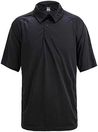 KingPlus Men's Big and Tall Loose Breathable Short Sleeve Polo Shirt Black 5XL