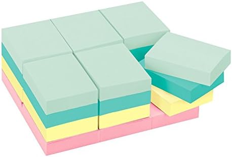 4 Candy Colors Self-Stick Notes Sticky Notes, 3" x 3", 8 Pads per Pack, 100 Sheets per Pad