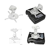 AMER Projector Mount - Universal Ceiling Bracket LCD DLP Tilt 360&deg; Swivel 30lbs (White)