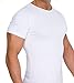 LISH Men's Slimming Light Compression Crew Neck Shirt - Short Sleeve Body Shaper T-Shirt for Weight Loss (White, Large)