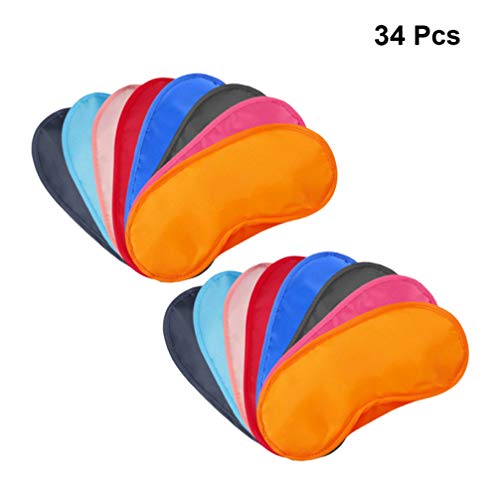 Milisten 34Pcs Silk Sleeping Eye Mask Blindfold Silk Sleep Cover Sleep Blinders Blocking Out Light Travel Eye Patch for Men and Women (17 Colors for Eack 2Pcs)