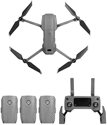 Poonkuos PVC Skin Sticker for DJI Mavic 2 Pro Zoom - PVC Carbon Fiber Protector Drone Body Battery Skin Cover for DJI Mavic 2 Pro & Zoom Drone