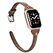 Wearlizer Slim Rivet Leather Compatible with Apple Watch Bands 38mm 40mm 41mm 42mm 44mm 45mm 46mm 49mm Women Men Dressy Thin Strap Wristbands Bracelet for iWatch Series 10 9 8 Ultra SE 7 6 5 4 3 2 1