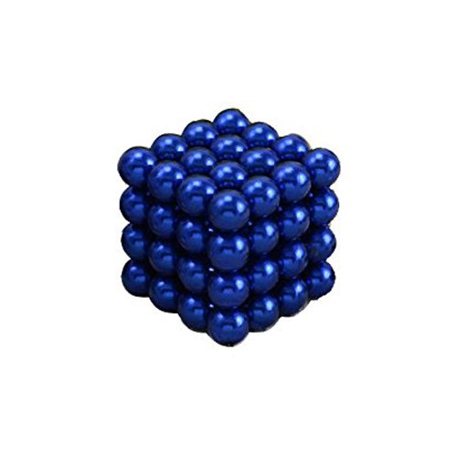 64 magic Balls Sculpture Toy - Includes Carrying Bag and Plastic Card Separator - (5mm,Blue)