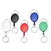Fushing 5 Pack Retractable Badge Holder Carabiner Reels Key Holders Chains with Metal Split Ring