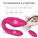 Clitoral G-spot Couples Vibrator - Adorime Wireless Anal Clitoris Stimulator, Waterproof Vaginal Massager with 10 Powerful Vibrating Modes, Rechargeable Adult Sex Toys for Women Masturbation(Pink)