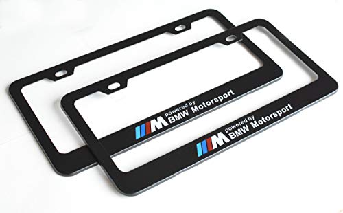 2pcs M Sports Motorsport Logo License Plate Frame Frame,Applicable to US Standard car License Frame for BWM-Motorsport