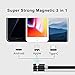Streamer Magnetic Absorption Cable, Compatible with Mirco USB, Type C Smartphone and iProduct Device (3Pack，3.3 ft Red / 3.3 ft Green / 5 ftBlue)