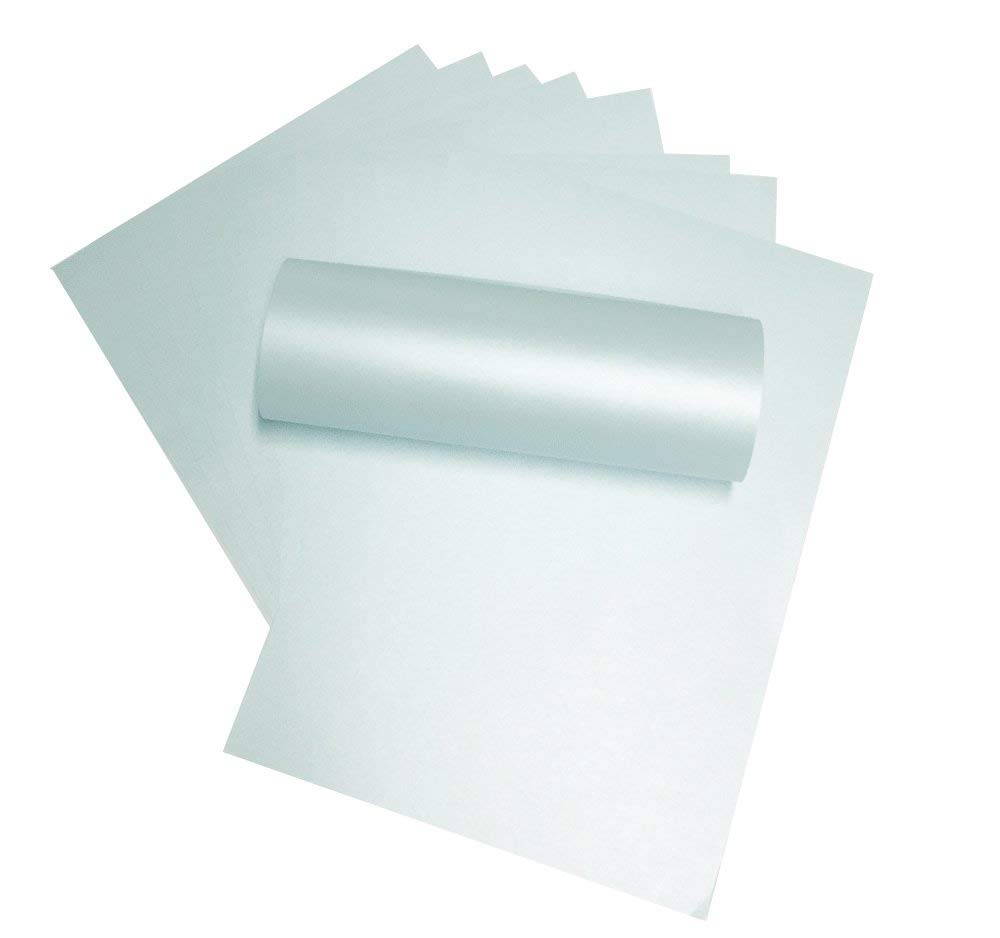 Syntego A4 Card Baby Blue Pearlescent Shimmer Double Sided A4 Decorative Card 290gsm x 10 Sheets