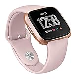 Pedfsy Band Compatible Fitbit Versa, Soft Silicone Strap Replacement Sport Wristband Bracelet for Fitbit Versa Watch, Small, Wine Red