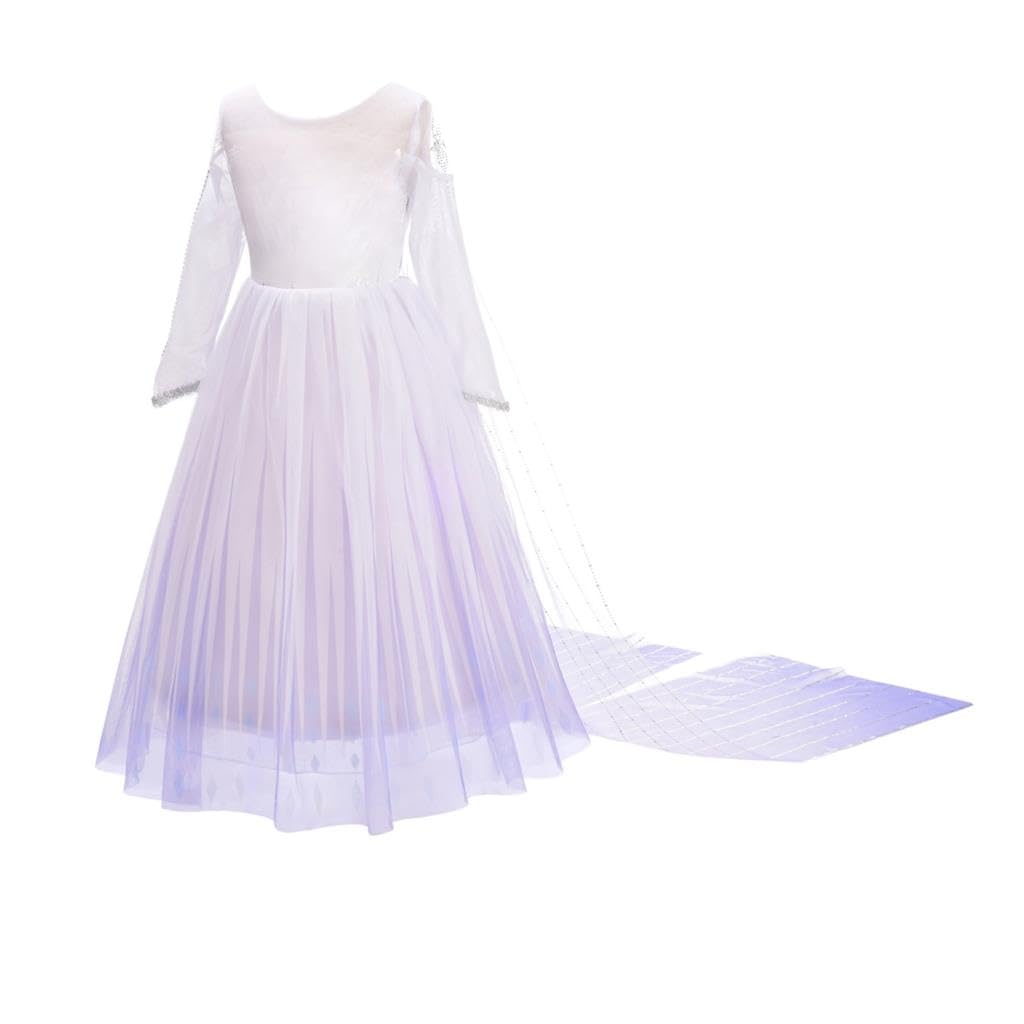 Lito Angels Snow Queen 2 Princess Costume Fancy White Dress with Detachable Train for Girls Kids Age 11-12 Years 262