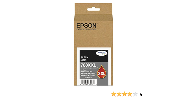 Amazon.com: Epson DURABrite Ultra Ink 788XXL Cartucho de tinta - Negro :  Productos de Oficina