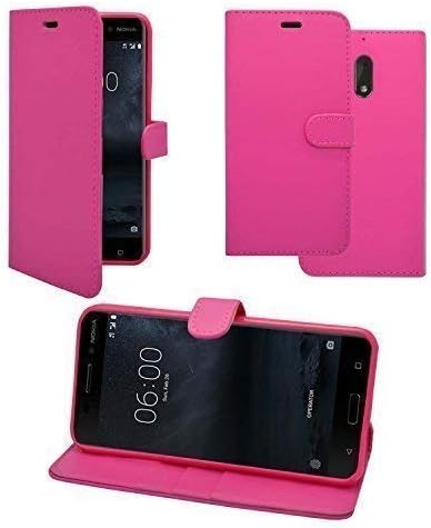 Mobile Phone Case Cover Compatible For Nokia 6 Wallet Flip Stand Card Slot PU Leather Magnetic Closure Case Cover In Pink