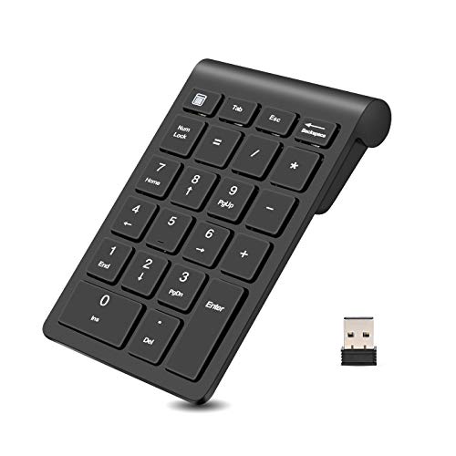 Wireless Numeric Keypad, TRELC Keyboard 22 Keys Multi-Function Number Pad with 2.4G Mini USB Receiver for Laptop, PC, Desktop, Notebook