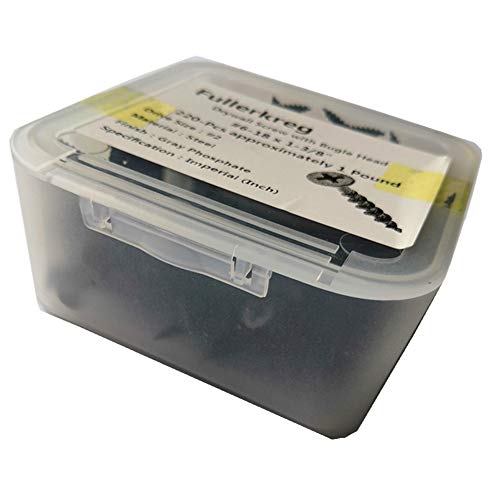 Fullerkreg #8-15 x 1-1/2" Drywall Screw,(150-Pcs approximately 1 Pound),Phillips Bugle Head, 2 Drive Size, Fine Thread, Gray Phosphate, Sharp Point