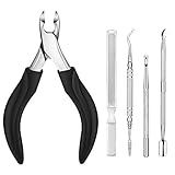 Ingrown Toenail Clippers Kit, Atmoko Double Sides Nail File, Cuticle Cutters, Ingrown Toenail File and Lifter, Cuticle Pusher Cutter, Nippers for Thick and Hard Nails, Paronychia, Onychomycosis