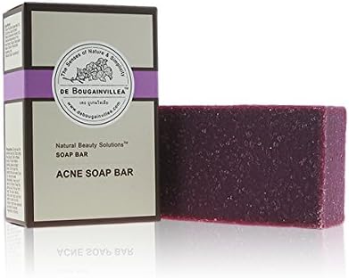 De Bougainvillea Acne Soap BAR (3.3 Oz. X 2 Bars) with Coconut Turmeric Mangosteen By Thai Dd