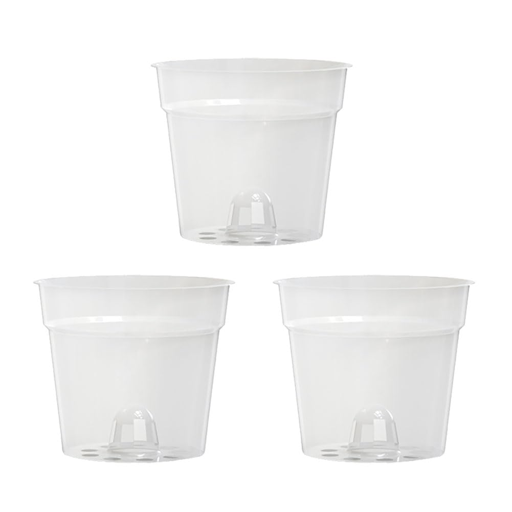 HugeDE 6 Pcs 11.5cm Transparent Plastic Plant Pots Hard Clear Nursery Pots Seed Starter Flower Pots Seedling Planter Pots for Indoor Outdoor Garden