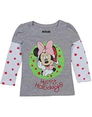 Minnie Mouse Infant Toddler Girls Happy Holidays Christmas Tee Shirt