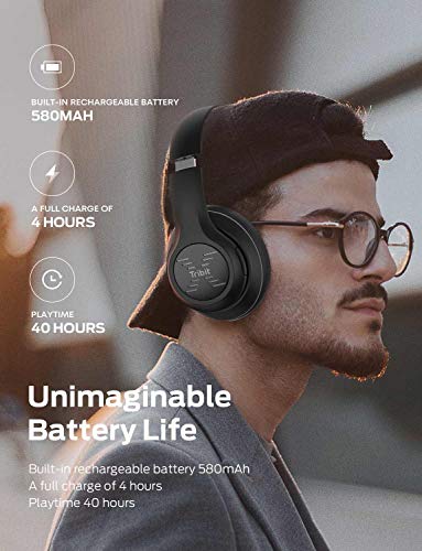 Tribit XFree Tune Bluetooth Headphones Over Ear - Wireless Headphones 40 Hrs Playtime, Hi-Fi Stereo Sound with Rich Bass