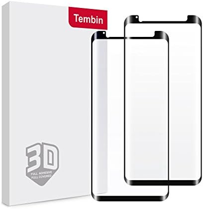 Tembin Tempered Glass Screen Protector for Galaxy S8 Plus [ Full Adhesive ] Leather Case Friendly, Anti-Fingerprint, Bubble-Free Film, Anti Scratch Screen Cover for Samsung Galaxy S8+ [ 2 Pack ]