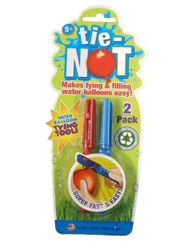 TIE-NOT Water Balloon Tying Tool 2 Pack - Fast, Easy, No-Knot Filling & Tying for Summer Fun