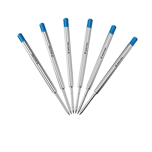 Photo 1 of BASTION Pen Refill Ballpoint Blue | Replacement for All Bastion Bolt Action Pens | Standard Pen Ink Refills Cartridge (Blue 6 pc)