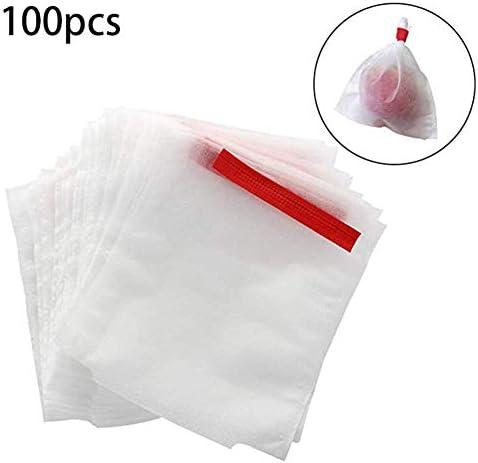 CviAn 100 pcs Grape Protection Bags Plant Fruit Protection Bags Drawstring Nylon Mesh Bag Against Insect Mosquito Bug Pest Bird Harvest Protecting Gardening Tools