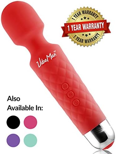 Rechargeable Personal Massager - Powerful Multi Speed Vibration - Whisper Quiet - Waterproof - for Muscle Tension Relief in Neck, Back, Shoulders, Legs and Feet - Red