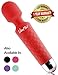 Rechargeable Personal Massager - Powerful Multi Speed Vibration - Whisper Quiet - Waterproof - for Muscle Tension Relief in Neck, Back, Shoulders, Legs and Feet - Red