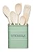 KitchenCraft Living Nostalgia, Kitchen Utensil Holder, Metal, 15 x 16cm, English Sage Green