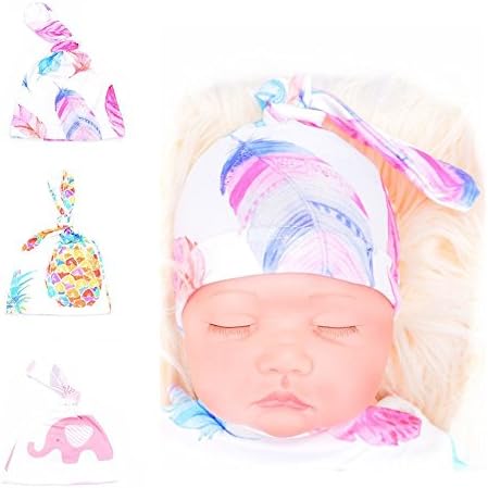Glabloomer Newborn Baby Adjustable Knot Hat Knit Hat Cap
