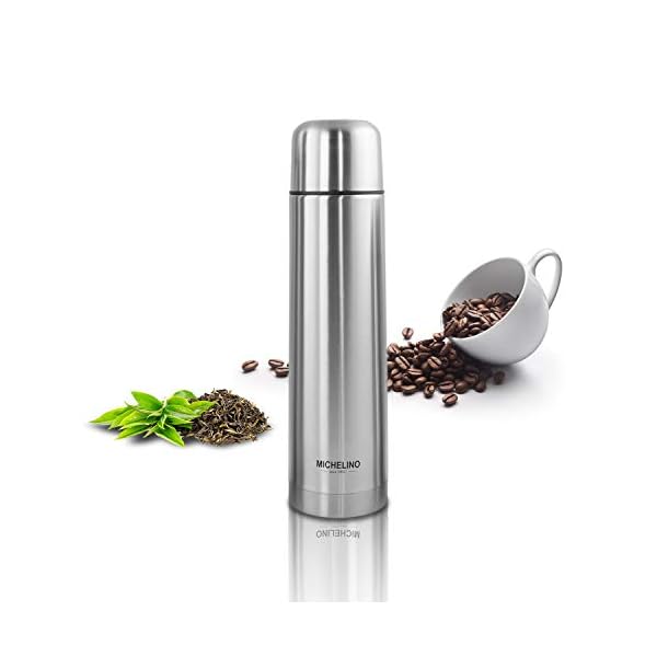 Thermoskanne Vacuum-Isolierfalsche 0,75 Liter Edelstahl BPA-Frei mobiler Kaffeebecher, Tee Kafee Thermosflasche…
