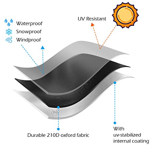 AOZRYNL Patio Heater Covers Waterproof with Zipper, Standup Outdoor Round Heater Covers Oxford Fabric Windproof Snowproof Protection Cover Compatible with Propane Heater (87\