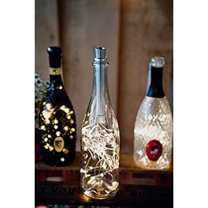 hellum Flaschenlicht mit Timer, Flaschen Licht Warmweiß, 20 LED Flaschen-Lichterkette Batteriebetrieben LED Lichterkette…