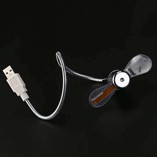 PIXNOR Flexible Mini USB LED Cooling Flashing Fan with Programmable
