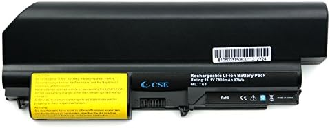 CSE New Laptop Battery [7800mAh/87WH/9-cell/11.1V] Replacement for Lenovo ThinkPad T400 Series,T400 2764 ThinkPad T400 7417,T61 Series (14.1" Widescreen),T61 1959 ,T61 6377 ,T61 6378 ,T61 6379 , T61 6480 ,T61 6481 ,T61 7658 ,T61 7659 ,T61 7660 , T61 7661 , T61 7662 , T61 7663 , T61 7664 ,T61 7665,T61p Series (14.1" Widescreen) Replace PN:IBM Lenovo 42T5225 43R2499 42T4530 42T4531 42T5227 42T5262 42T5264 42T5229 41U3196 42t5263 42t5230 41U3197 42T5226 - 12 Month Warranty