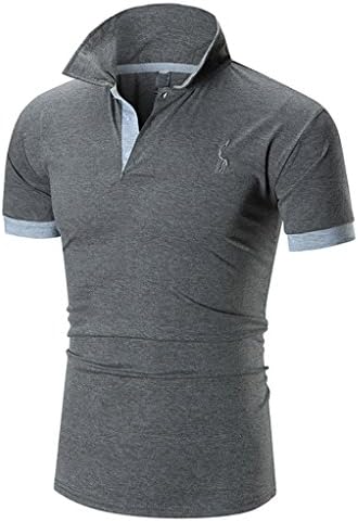 Summer Men Short Sleeve ☀Kstare Men's Classic Solid Soft Stretch Short Sleeves Polo T-Shirt