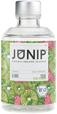 Sugar free syrup by JUNIP | 250ml low calorie syrup with lime aroma flavour for your drink, tea & water | Alternative to fruit infuser water