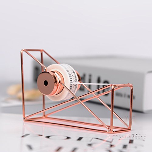 MEI YI TIAN Rose Gold Desktop Tape Dispenser Wire Metal Tape Holder for Office 1 Inch Core Brighten Up Your Desk and Office - Thumbnail 6