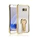 Galaxy S7 Edge Case, Netcosy Luxury Slim TPU Bumper Clear Case Cover with 360 Degree Rotatable Holder Stand for Samsung Galaxy S7 Edge (Gold)