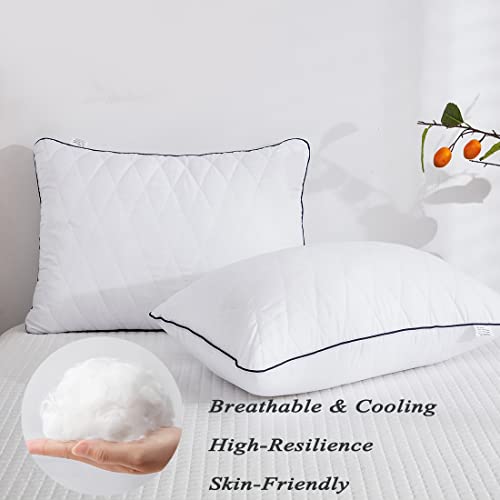 Standard Size Bed Pillows for Sleeping, Cooling Pillows Set of 2 Soft
