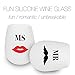 SerialDrinkers Mr & Ms Fun German Food Grade Silicone Wine Glass Dual Pack, 2 Pieces Of Romantic, Unbreakable, Versatile, Lightweight 12 Oz Cups, Non-toxic And Flexible White Color Glasses