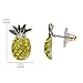 Lux Accessories Fruit Cocktail Pave Pineapple Stud Earrings