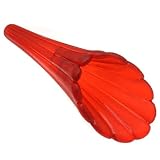 Lucite Long Striped Trumpet Flower Beads Matte Red 31mm (4)