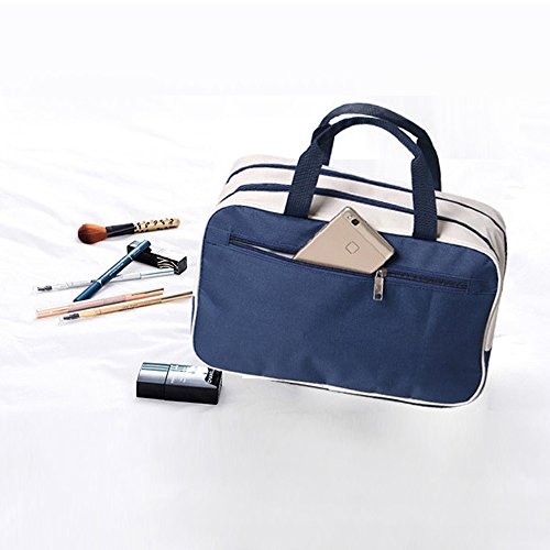 K.T. Fancy Waterproof Wet Dry Separation Sports Fitness Bag multi-functional Oxford cloth storage Travel Cosmetic Organizer (Navy Blue)