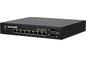 UBIQUITI NETWORKS Ubiquiti EdgeSwitch 8, 8-Port Managed PoE+ Gigabit Switch with SFP, 150W (ES-8-150W),White