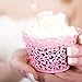 GOLF 100Pcs Cupcake Wrappers | Artistic Bake Cake Paper Filigree Little Vine Lace Laser Cut Liner Baking Cup Wraps Muffin CaseTrays for Wedding Party Birthday Decoration (Pink)