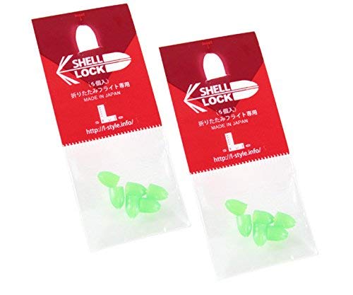 L-Style 2 Pack of Shell Lock Rings for Shell Lock Punch Holes - Set of 6 (12 Total) - Clear Green
