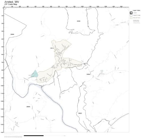 Amazon.com: ZIP Code Wall Map of Ansted, WV ZIP Code Map Not Laminated